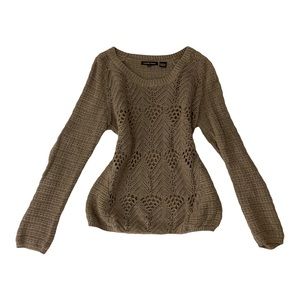 brown crochet sweater